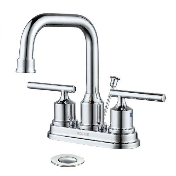 WOWOW Chrome Bathroom Faucet With Drain Assembly