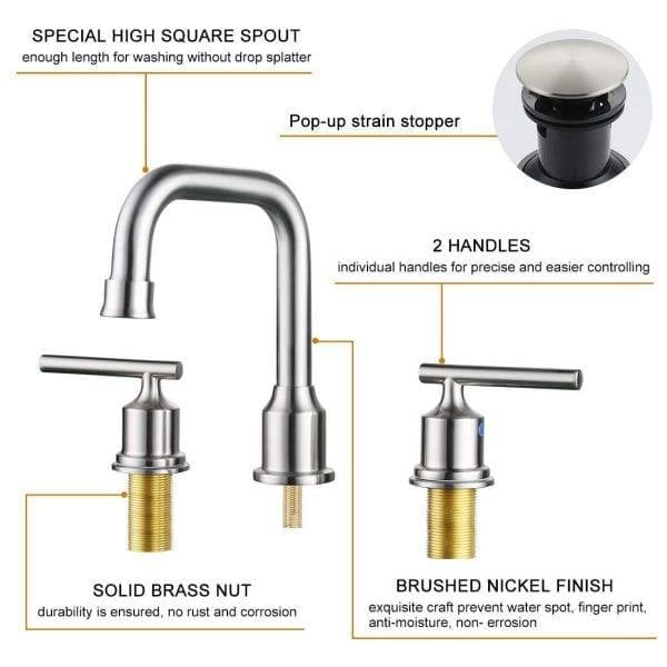 15 2Bathroom Faucet Brushed Nickel Widespread