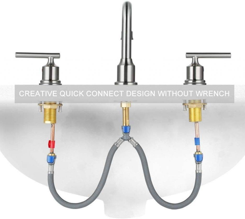 WOWOW 8 In. Widespread 2 Handle Chrome Bathroom Faucet