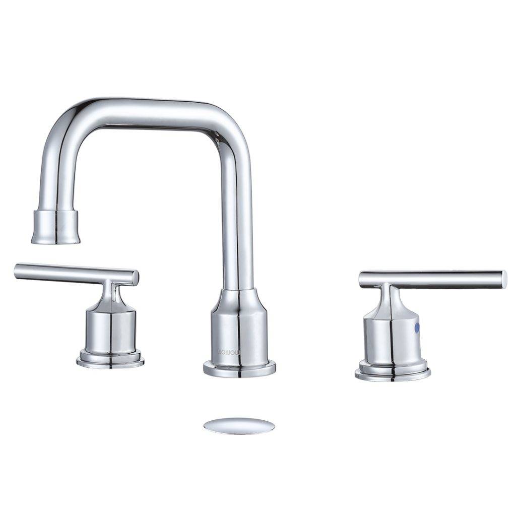 WOWOW 8 In. Widespread 2 Handle Chrome Bathroom Faucet