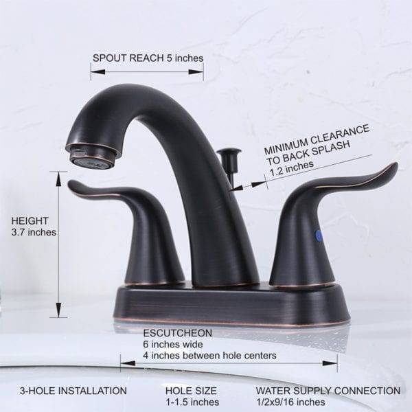 19 2Oil Rubbed Bronze Bathroom Faucet 4 Inch