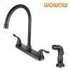 1 23118A4RB Two Handle Kitchen Faucet with Side Sprayer Oil Rubbed Bronze