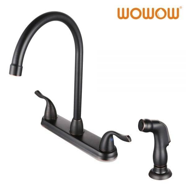 1 23118A4RB Two Handle Kitchen Faucet with Side Sprayer Oil Rubbed Bronze