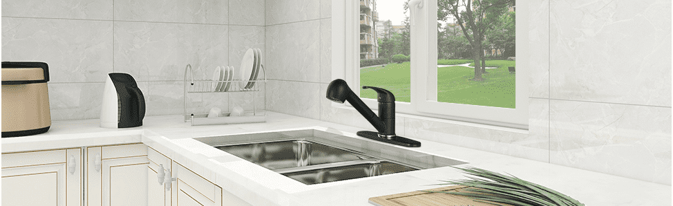 iVIGA Black Single Handle Kitchen Faucet with Pull Down Sprayer, RV Kitchen Sink Faucet with Dect Plate - Kitchen Faucets - 1