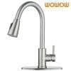 single handle kitchen faucet with pull down sprayer