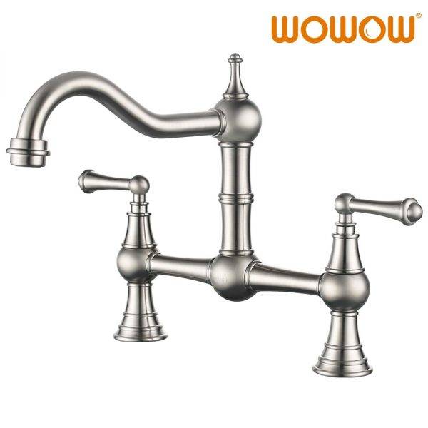 2311501 WOWOW Bridge Kitchen Sink Tap - Brushed Nickel 2
