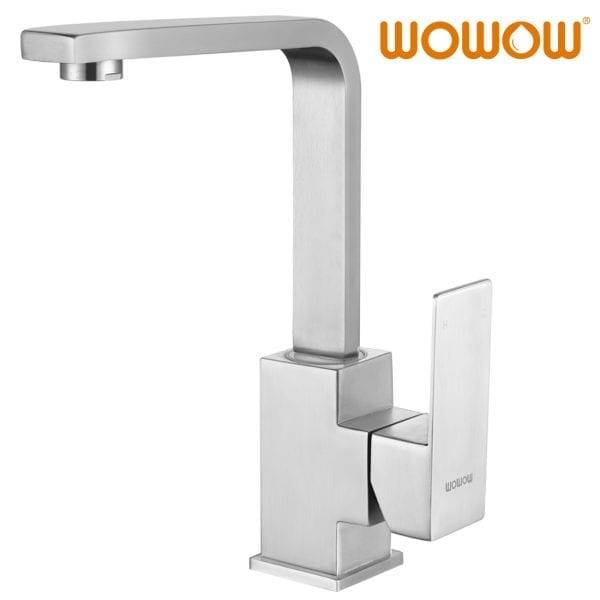 WOWOW Flat Kitchen Faucet Brushed nickel