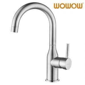 WOWOW Bathroom Basin Mixer Taps Swivel Spout Brushed Nickel