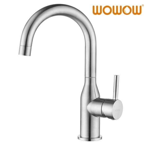 WOWOW Bathroom Basin Mixer Taps Swivel Spout Brushed Nickel