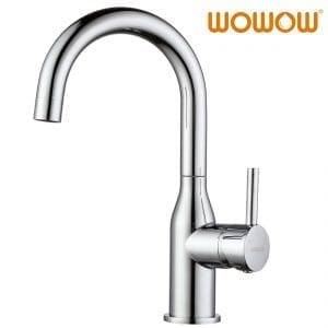 WOWOW Single Handle Chrome Bathroom Basin Mixer Taps With Swivel Spout
