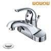 WOWOW 4 Inch Centerset Single-Handle Bathroom Faucet In Chrome