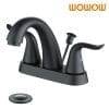 2321200B WOWOW Matte Black Bathroom Faucet 4 Inch Centerset 1