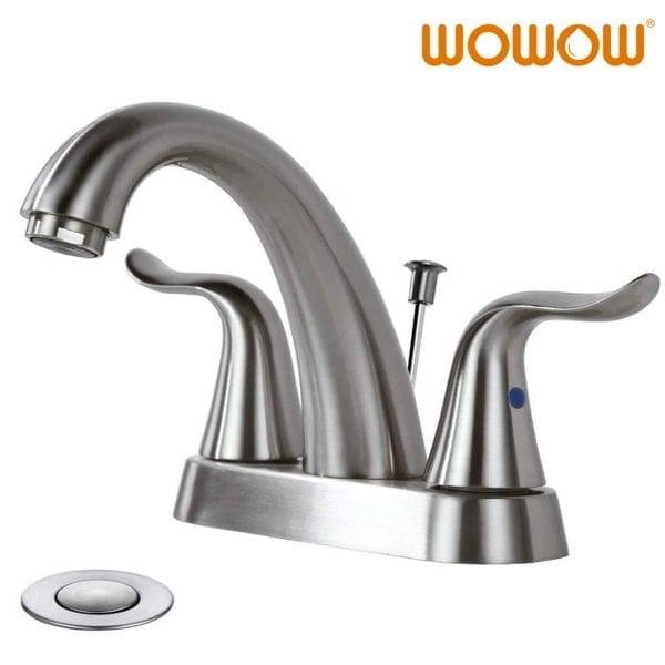 2321200WOWOW Brushed Nickel Bathroom Faucet Centerset