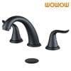 2321300B WOWOW Matte Black Two Handle Widespread Bathroom Faucet