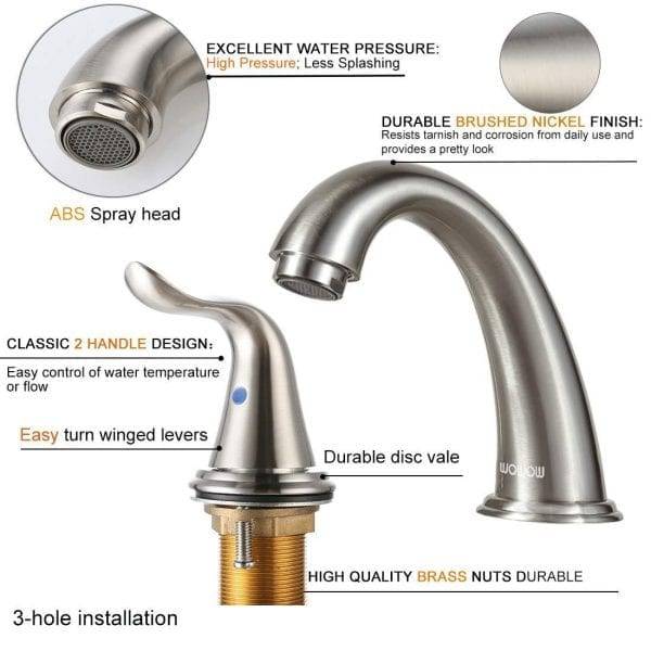 Brushed Nickel Bathroom Faucet 2 Handles - Chrome Vs Brushed Nickel In Bathroom 2020 Pdf