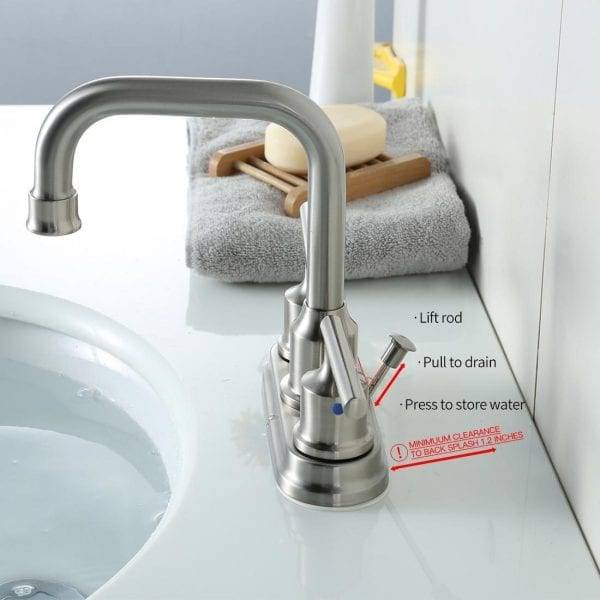 26 3Bathroom Faucet 2 Handle Brushed Nickel 4 Inch