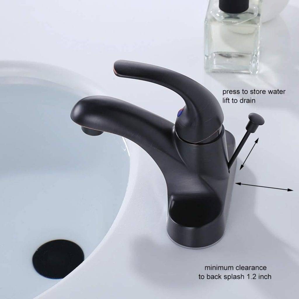 WOWOW Single Handle Single Hole Oil Rubbed Bronze Bathroom Faucet