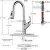 2 6 Kitchen Sink Faucet ទាញចុះក្រោម Chrome Sprayer
