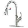 WOWOW Kitchen Sink Mixer Tap Pull Out Spray Nickel yang disikat