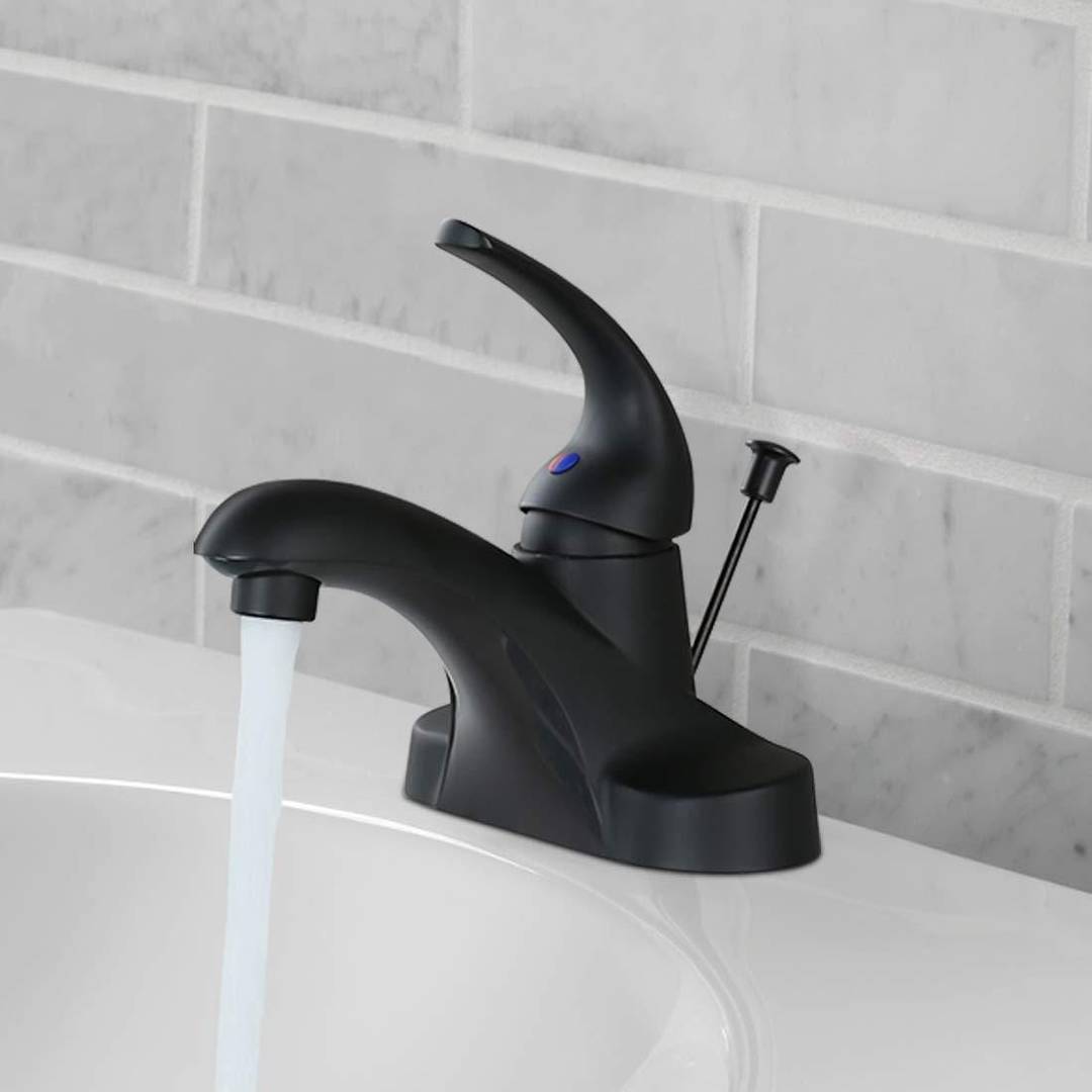 WOWOW Single Handle Bathroom Faucet Matte Black
