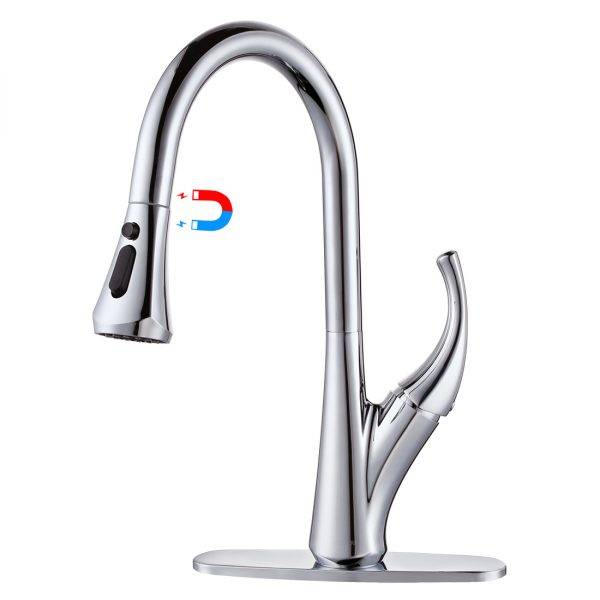 WOWOW Best Pull Down Kitchen Faucet With Magnet Chrome