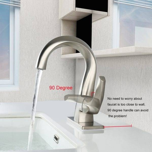 34 4 Single Hole Single Handle Vessel Bathroom Faucet တွင် Brushed နီကယ်