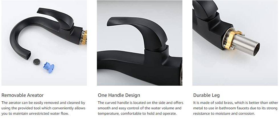 Faucet WOWOW Vessel Sink Hitam