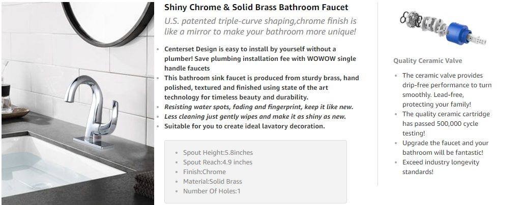 43 2Polished Chrome Single Hole Bathroom Faucet