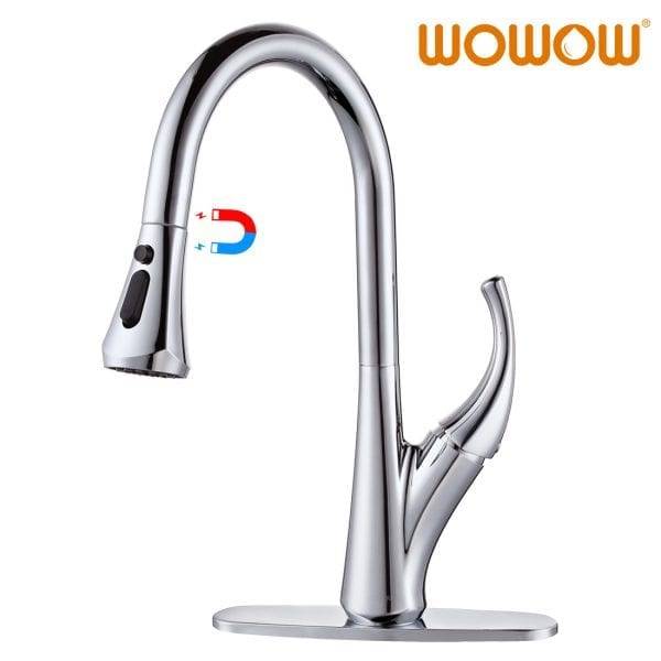 WOWOW Best Pull Down Kitchen Faucet With Magnet Chrome