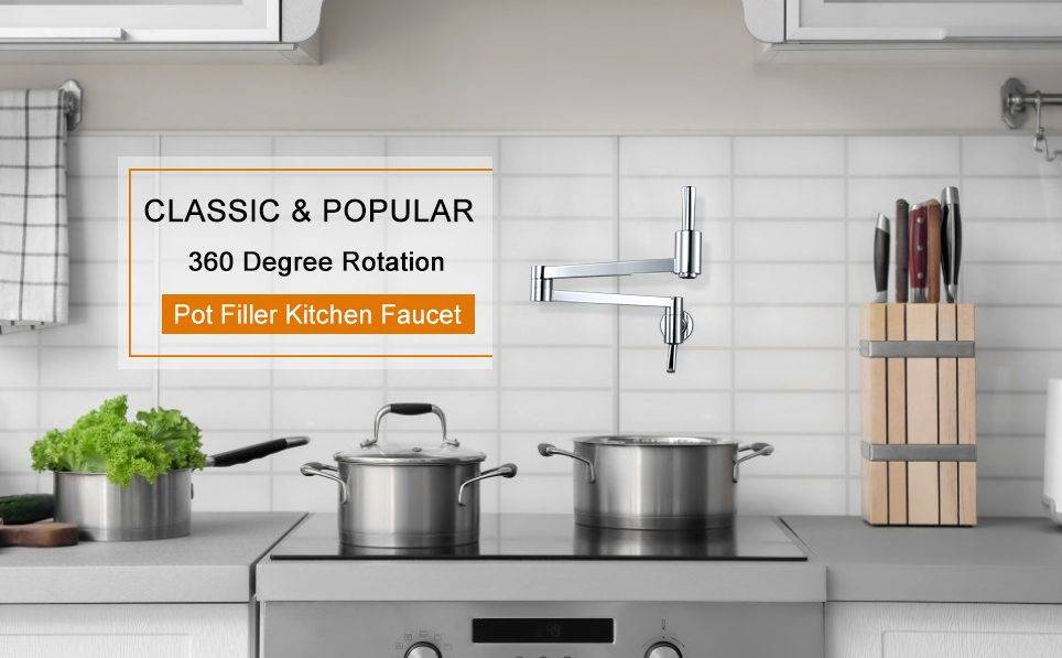 WOWOW Pot Filler Faucet sopra Stufa Chrome