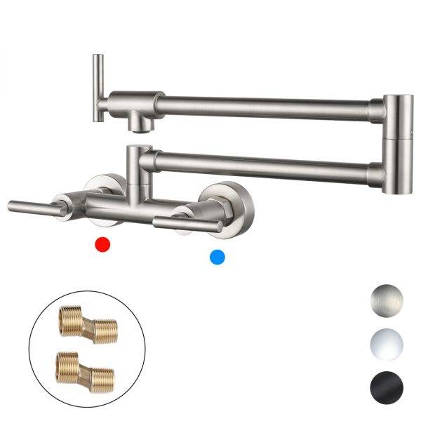 Hot And Cold Pot Filler Faucet Brushed Nickel