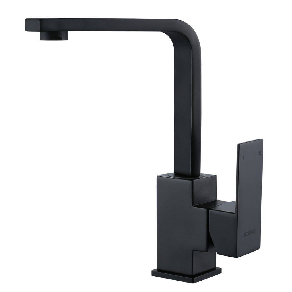 WOWOW Single Hole Bar Faucet Black Prep Sink Faucet