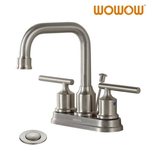 7 2320400 WOWOW Centerset Bathroom Faucet With Pop Up Drain Assembly 1