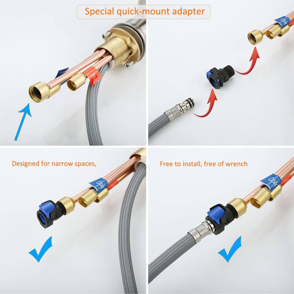 WOWOW Top Rated Pull Down Kitchen Faucets Brushed Nickel