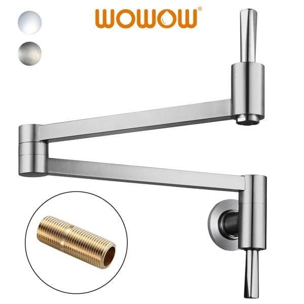 WOWOW Wall Mounted Pot Filler In Brushed Nickel