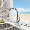 Brushed Nickel Kitchen Faucet With Pull Down Sprayer 2