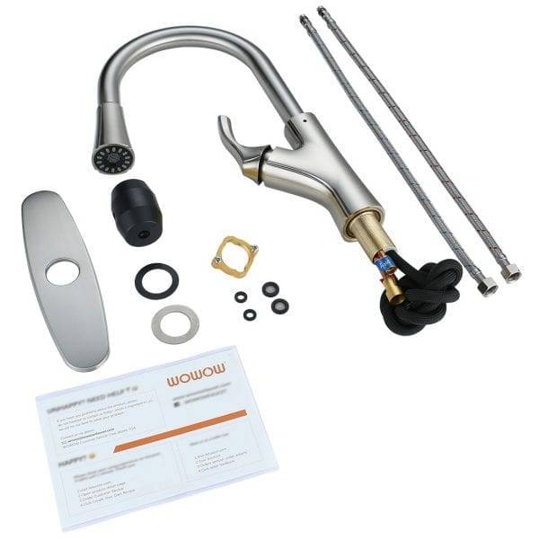 Brushed Nickel Kitchen Faucet With Pull Down Sprayer 6