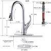 Kitchen Faucet Single Handle Pull Down Sprayer Chrome 6