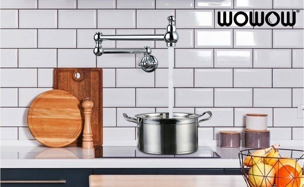 WOWOW Commercial Kitchen Pot Filler Pasta Arm Chrome