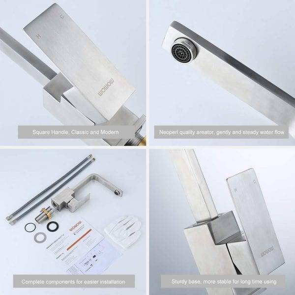 Square Kitchen Sink Faucet Txhuam Nickel 5