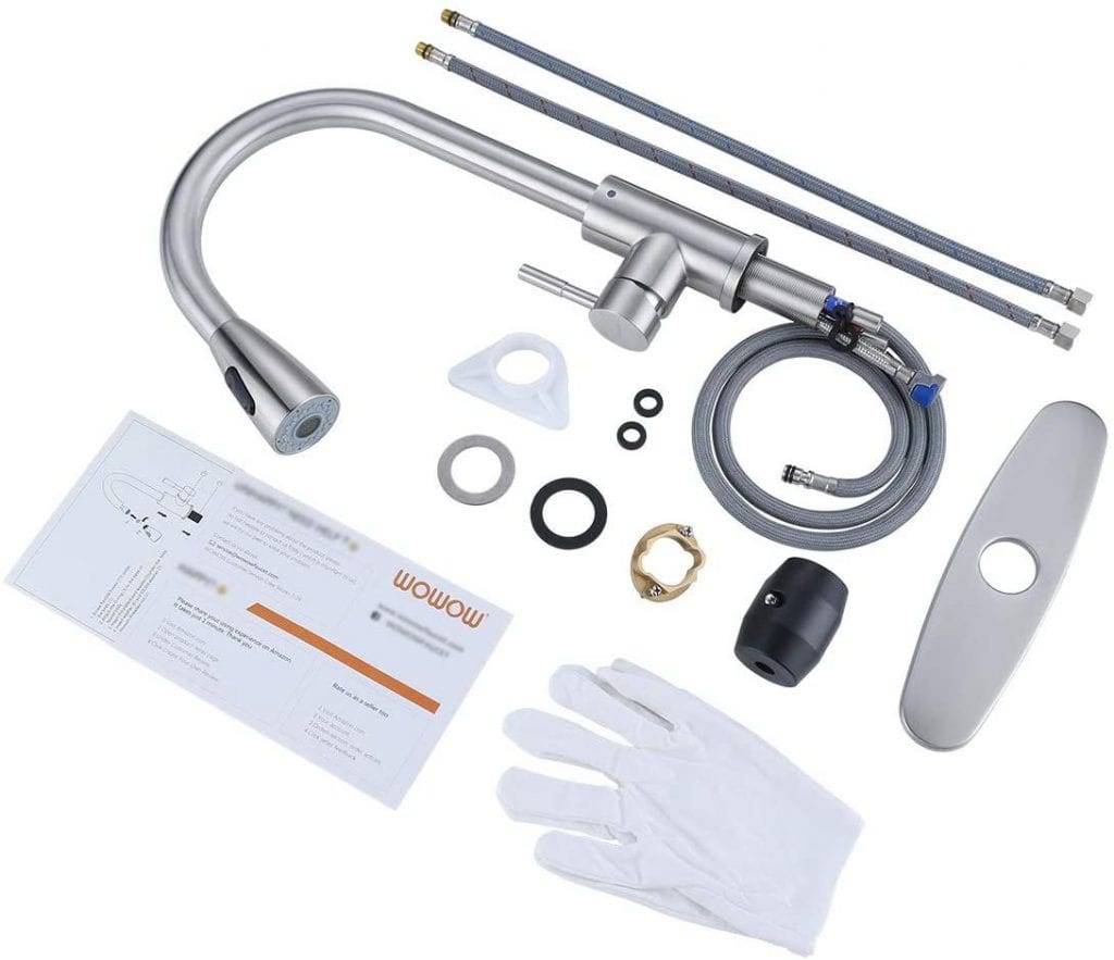 WOWOW Top Rated Pull Down Kitchen Faucets Single Hole with Sprayer