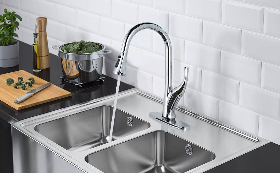 WOWOW Best Pull Down Kitchen Faucet With Magnet Chrome