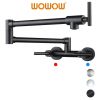WOWOW Black Pot Filler Faucet For Hot And Cold Water Folding Kitchen Faucet 1 2