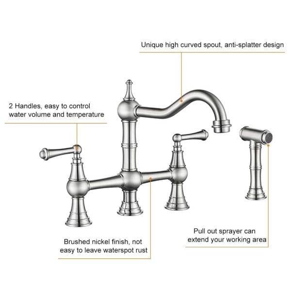 [29+] Grifo De Cocina Vintage Con Rociador