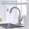WOWOW Brushed Nickel Gooseneck Kitchen Faucet 3