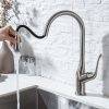 WOWOW Brushed Nickel Pull Down Kitchen Mixer Taps 2