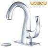 WOWOW Chrome High Arc Bathroom Faucet