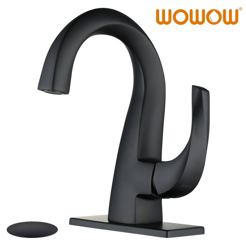 Black Single Hole Bathroom Faucet WOWOW Vessel Sink Faucets