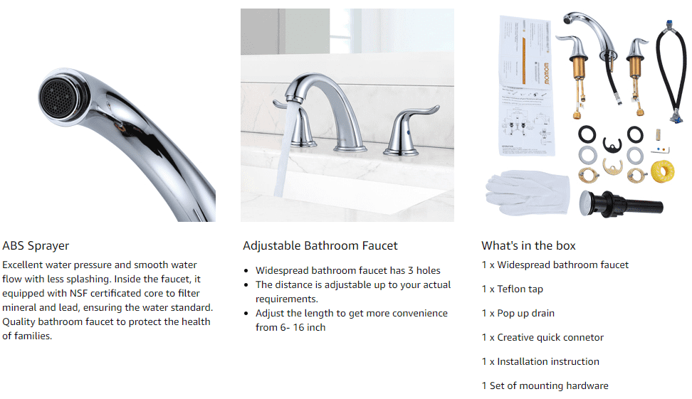 Ho pana 2-Handle High-Arc Bathroom Faucet Chrome