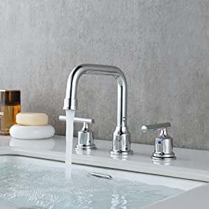 wowow 8 in widespread 2 handle bathroom faucet in chrome 